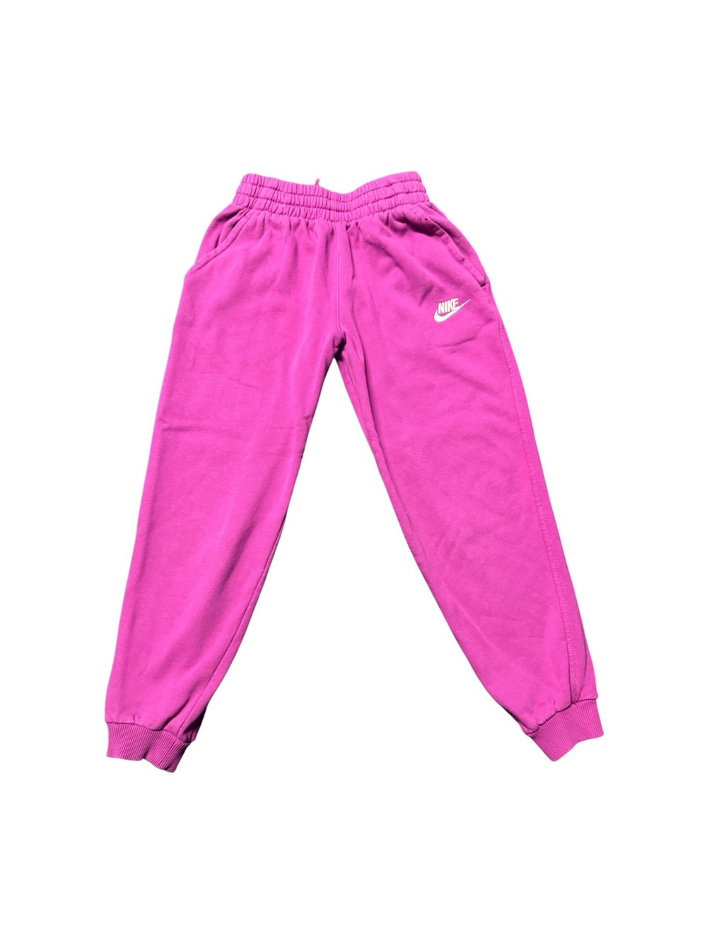 Nike Girls Pink Fleece Jogger Sweatpants Size M Athletic Lounge Pants